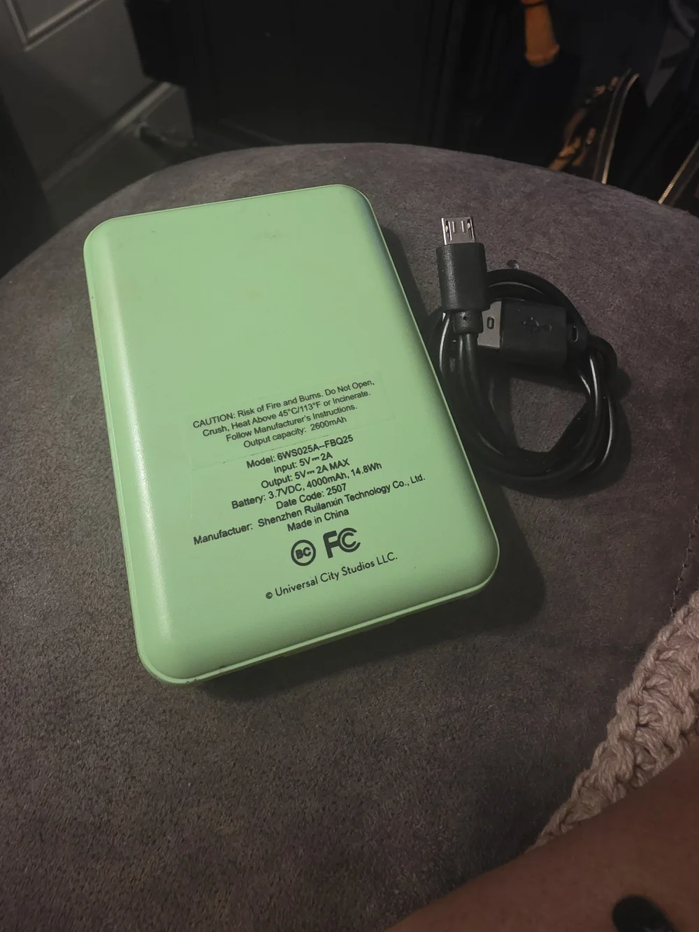 Wicked Pink & Green Graphic Phone Power Bank Case